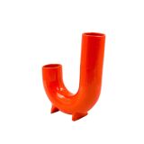 Space age orange ceramic vase, Italy ca. 1960