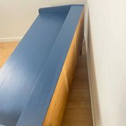 Buffet bas bleu nuit et bois, 1960