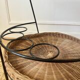 Airborne wicker and metal rolling trolley