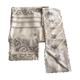 Grey silk nape and towels embroidered with coloured cashmere patterns