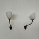 Pair of Brass and Opaline Glass Mid-Century Swedish Wall Lights