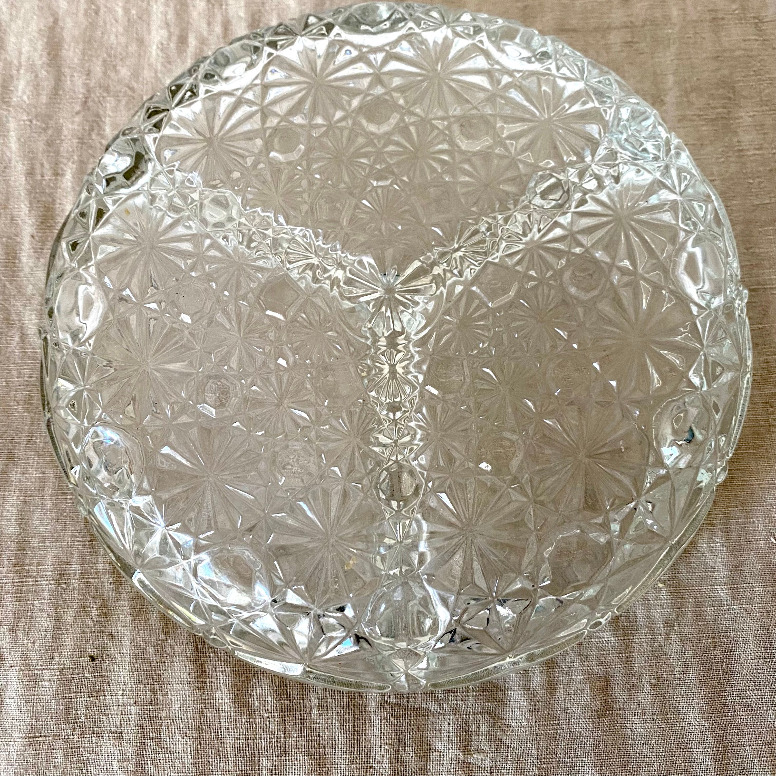 Glass dish aperitif service 80s