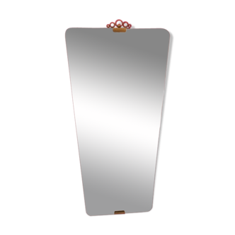 Mirror 80cm x 38 cm brass and gilded wood, 1950's