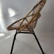 Fauteuil enfant rotin et métal années 60