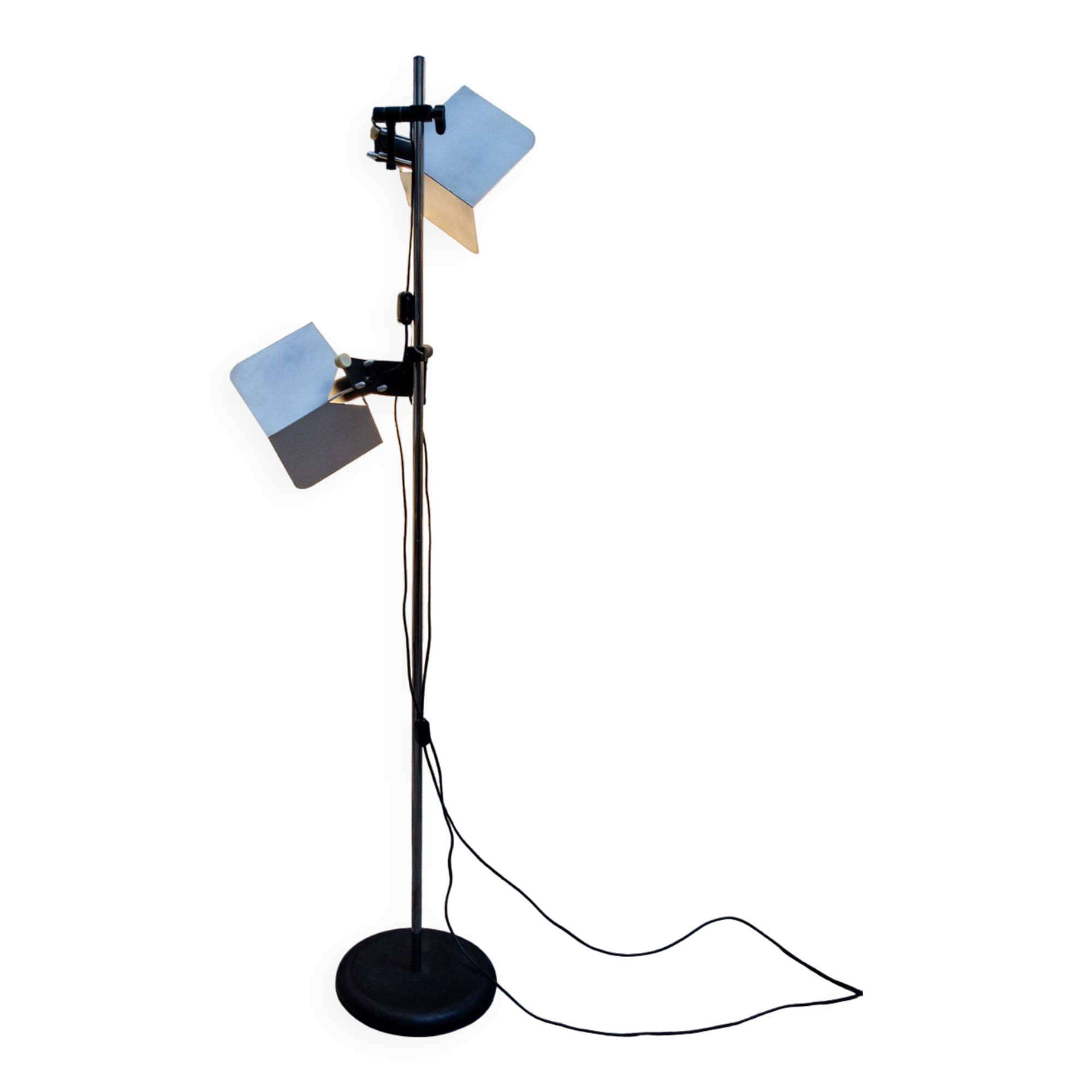 Triedro Floor Lamp in Lacquered and Chromed Metal by Joe Colombo for Stilnovo, Italy, 1970s