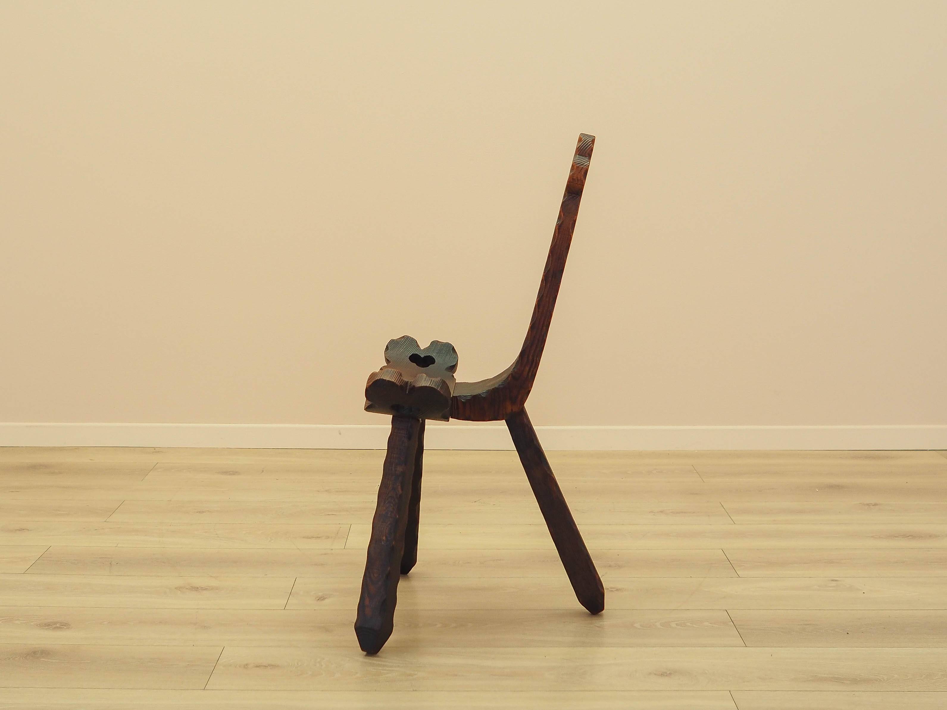 Pine chair, brutalist design, 1950s, made in Spain