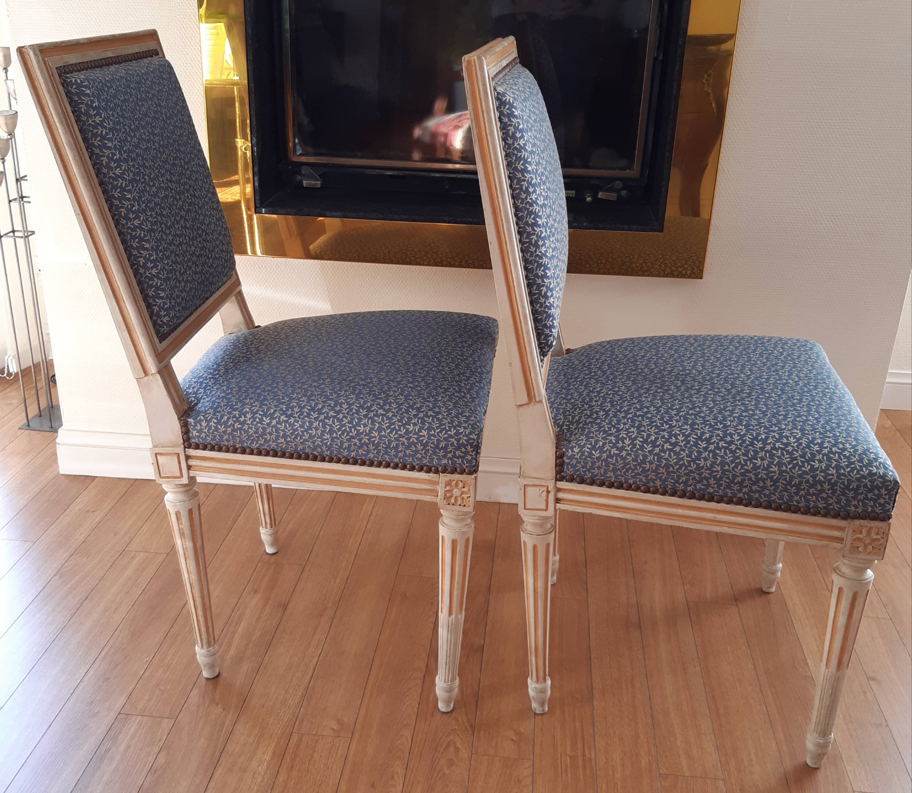 Two Louis XVI Jacob style chairs early 20th