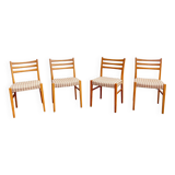Set of 4 Scandinavian style chairs in vintage beech