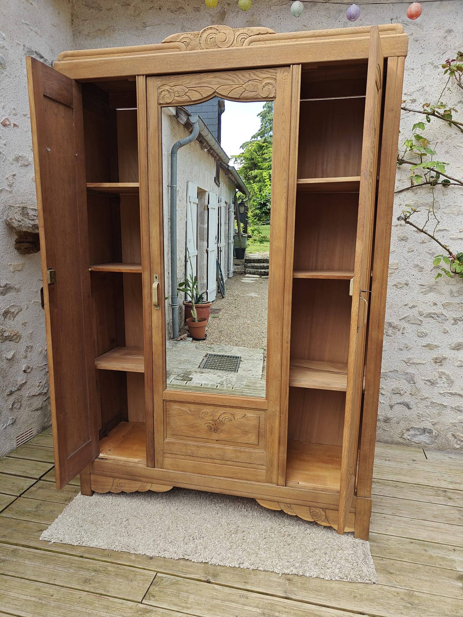 Art deco oak cabinet