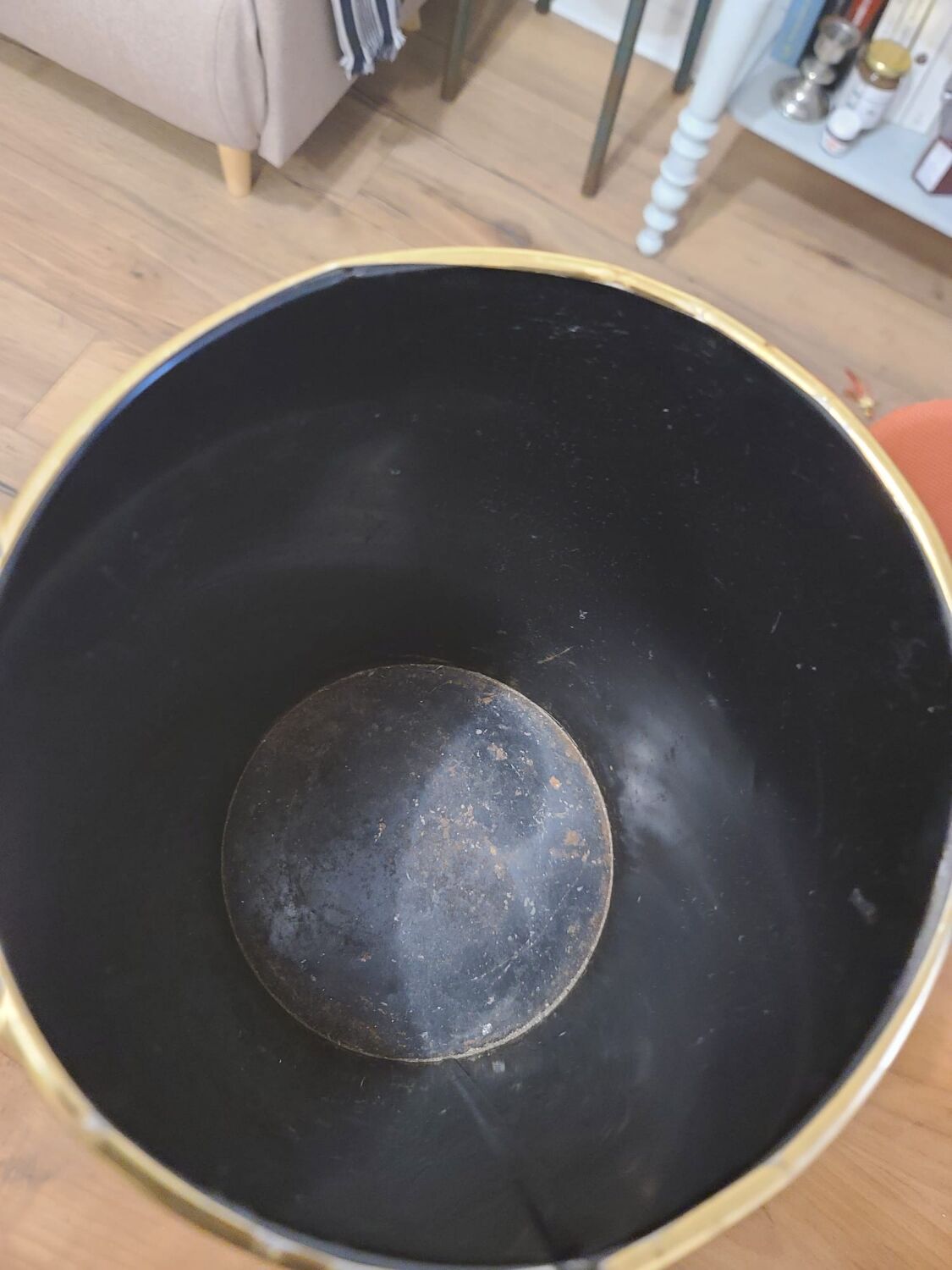 Old wastepaper basket/office bin