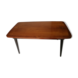 Mid Century Retro Vintage Inlaid Wooden Coffee Table, 1960s