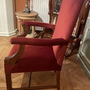 fauteuil de bureau en acajou et velours rouge