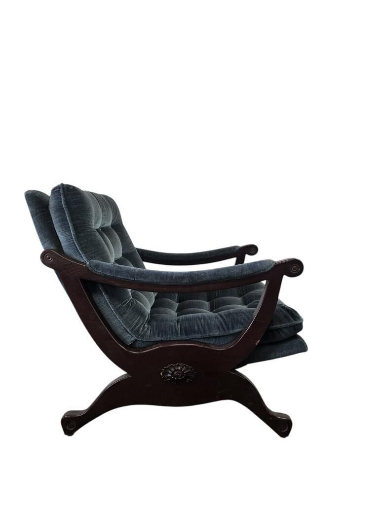 Set of 2 vintage blue armchairs / chairs / seats