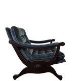 Set of 2 vintage blue armchairs / chairs / seats