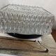 Small square wall-mounted ceiling light with transparent glass, vintage fixture.