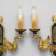 Paire Appliques Dorée Bronze Massif Style Empire Deux Lumières  Lucien Gau