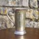 Antique metal carafe, jug, pitcher with handle, engraved dragonfly, collection