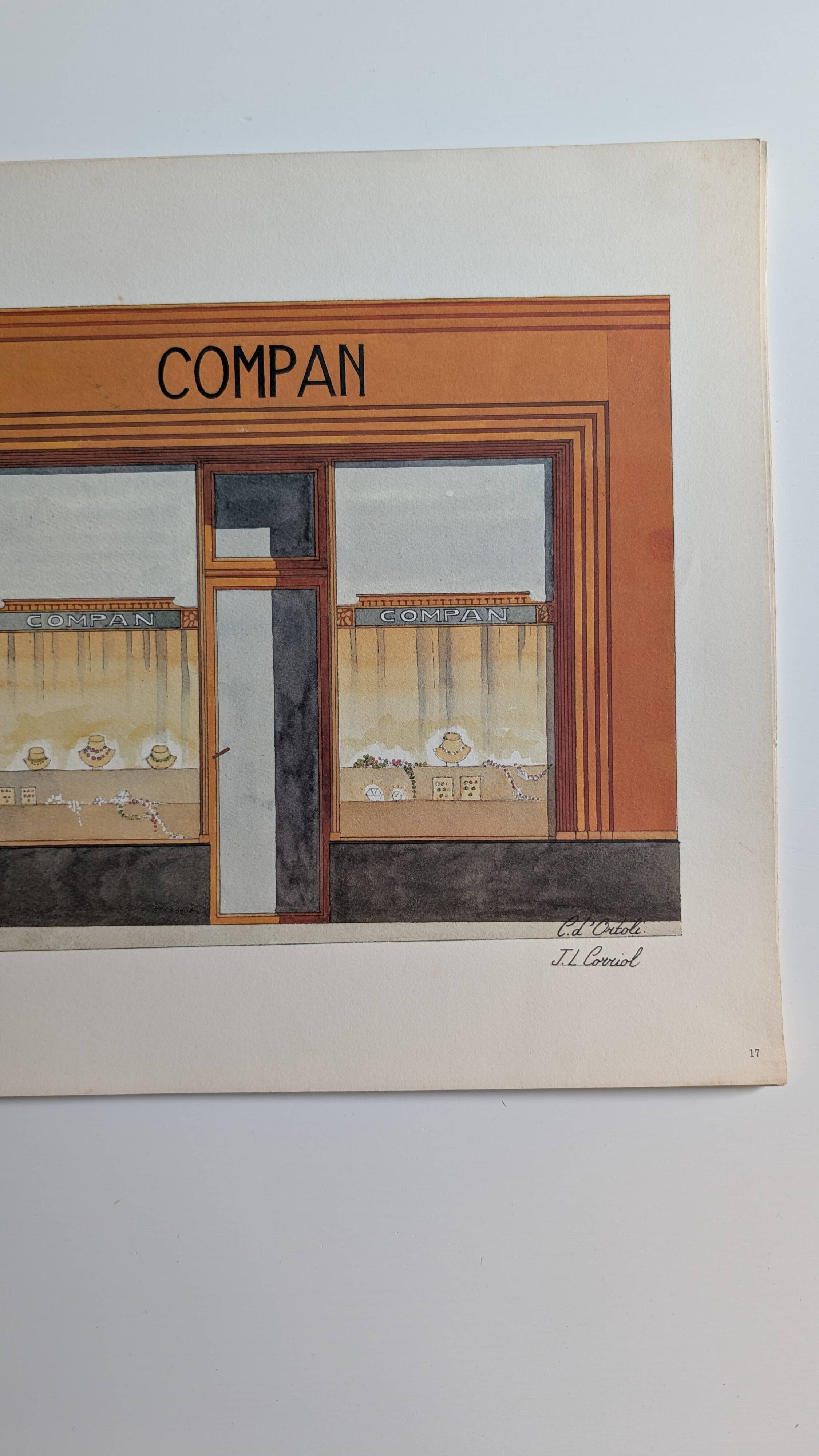 Lithograph "Joaillerie Compan" – Catherine d'Ortoli
