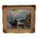 Oil on canvas fishing boats 1950 by Y. Morin