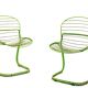 Chairs by Gastone Rinaldi in chromed green painted metal 1960