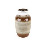 Vase vintage allemagne de l’ouest céramique émaillée crème marron 33cm