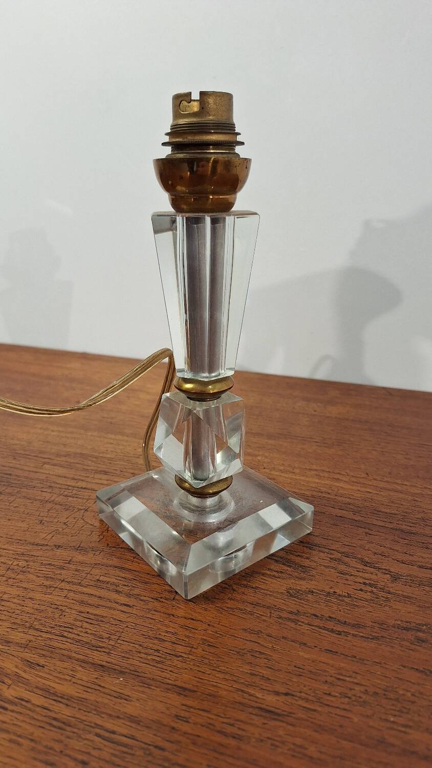 Cut glass lamp base from the 1940s