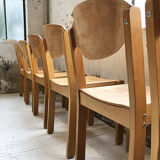 6 beech chairs 1980