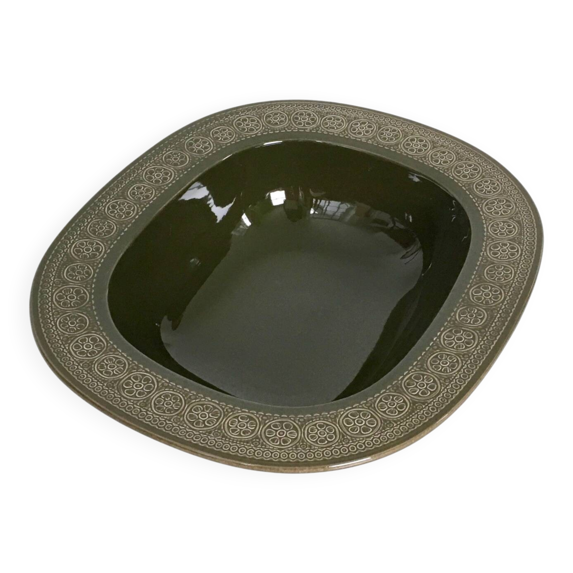 Five-Piece Black Earthenware Serving Set by Antonia Campi, Italy