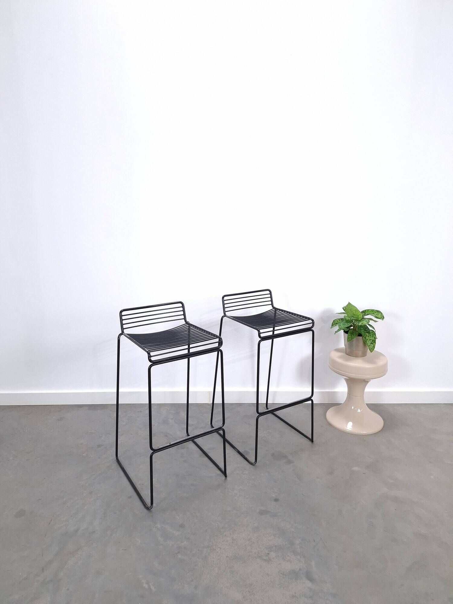 Set of 2 Black HAY Bar Stools, Hee Welling