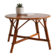 Vintage 1960s round wood and rattan coffee table