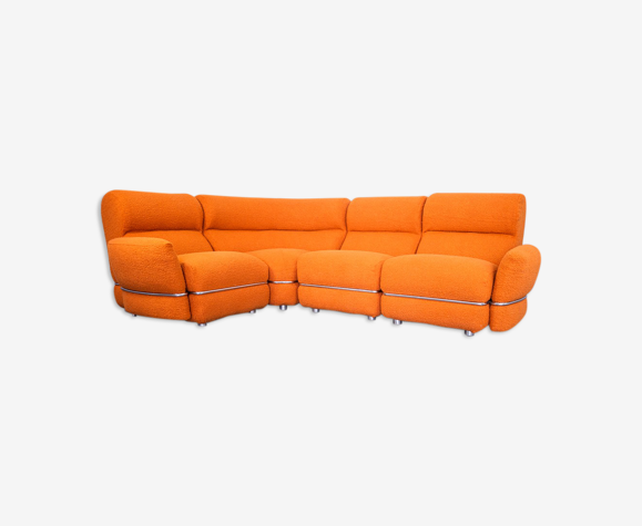 Canapé modulaire bouclé Coccio design des années 70 vintage
