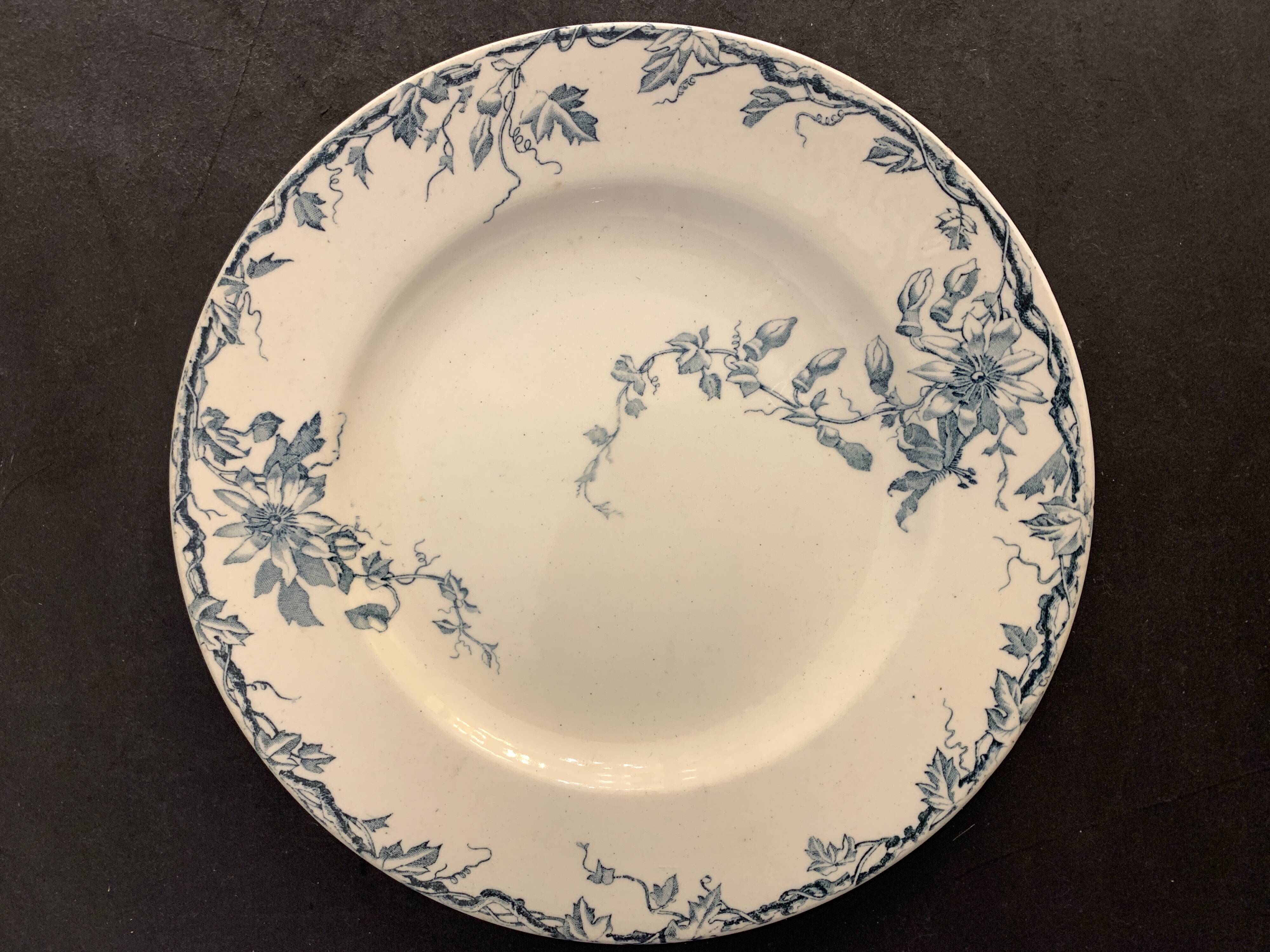 Set of 10 dessert plates KG Lunéville Passiflore model