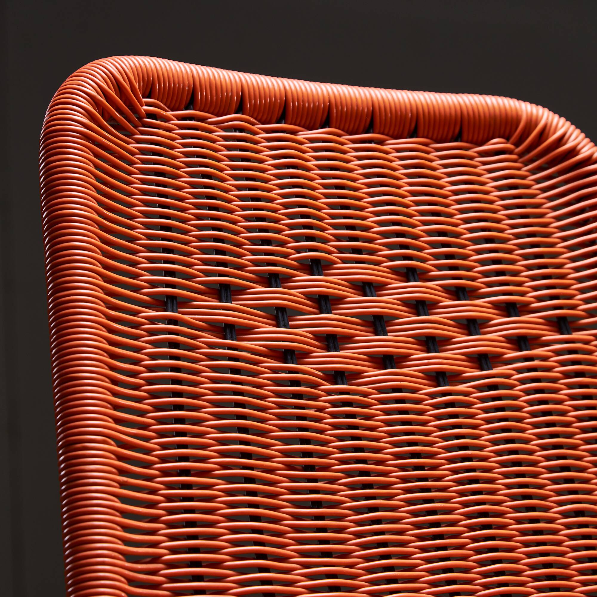 Chaises de jardin en câble plastique tressé orange