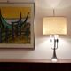 Lampe pied tulipe vintage