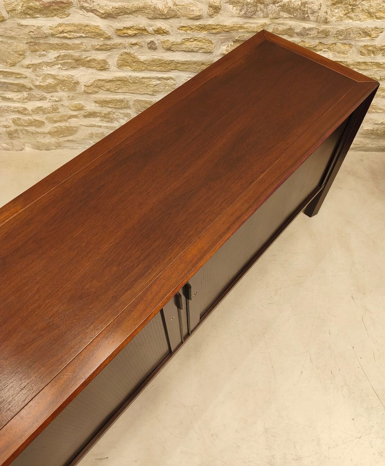 Vintage Scandinavian design sideboard with tambour doors