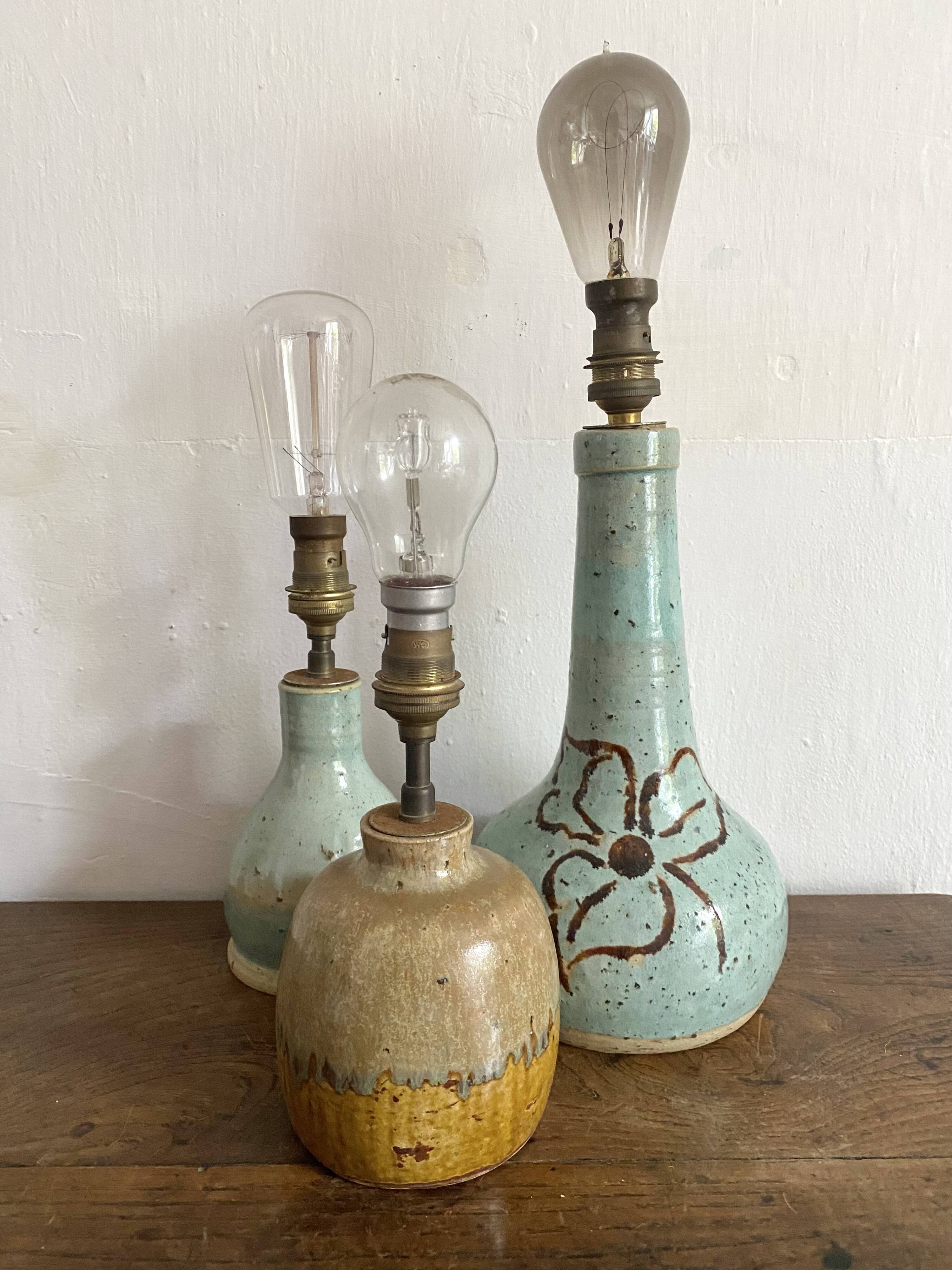 matching signed ceramic lamp bases