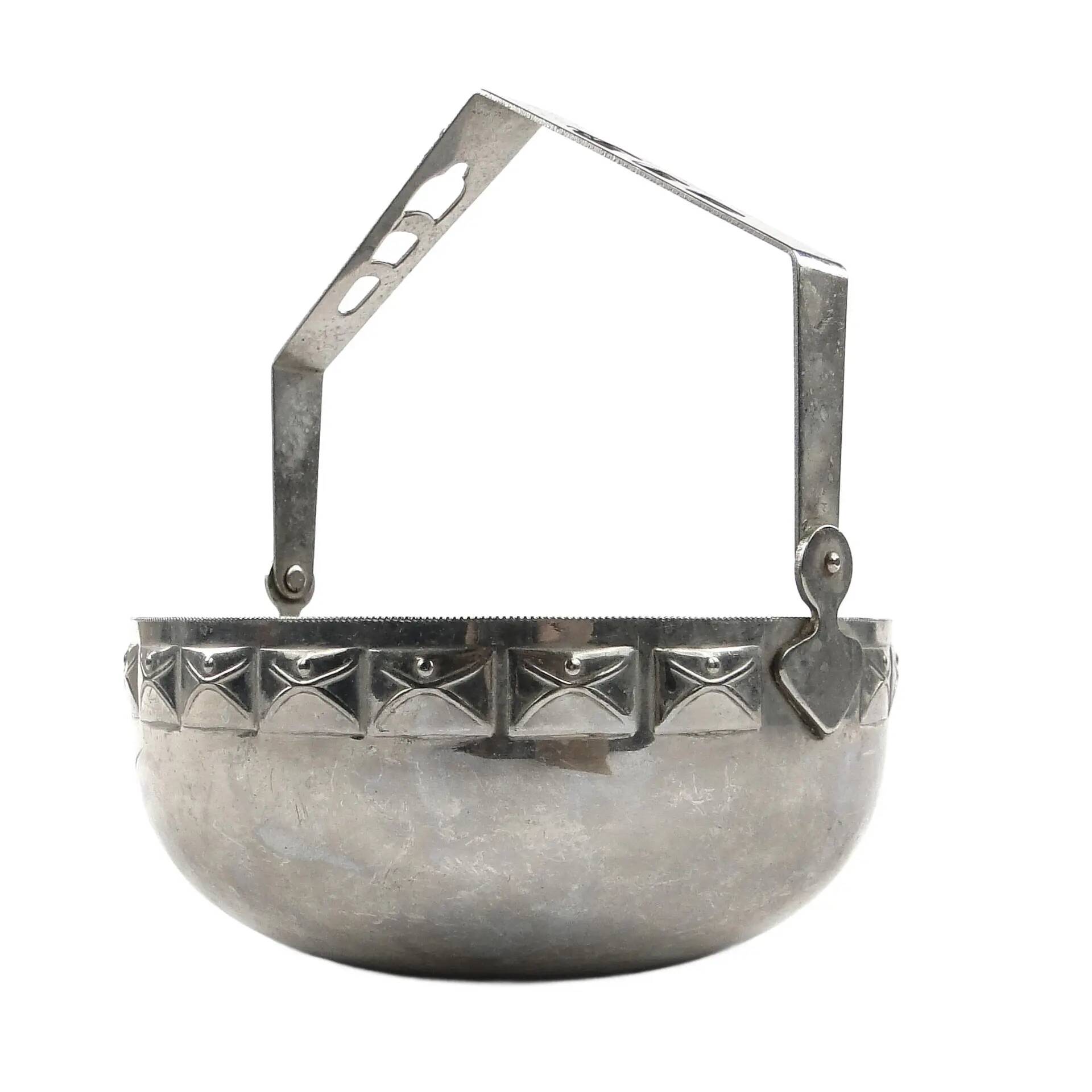 Art Nouveau sugar bowl, silver-plated brass, Sweden, early 20th century