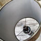 Suede and chrome table lamp