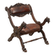 Antique neo-Renaissance chair in wood and leather, 20th century