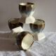 Set of 4 vintage egg cups in glazed ceramic.