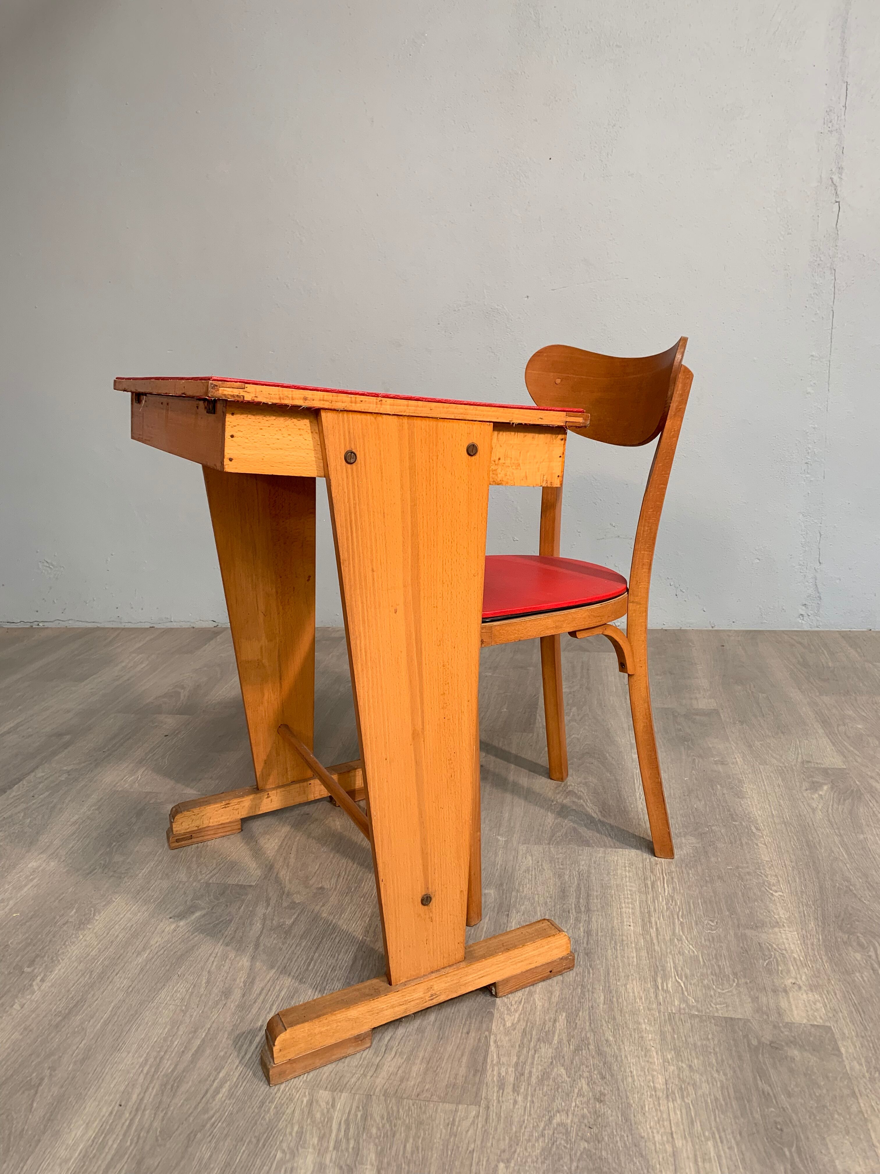 Former schoolboy office with its chair