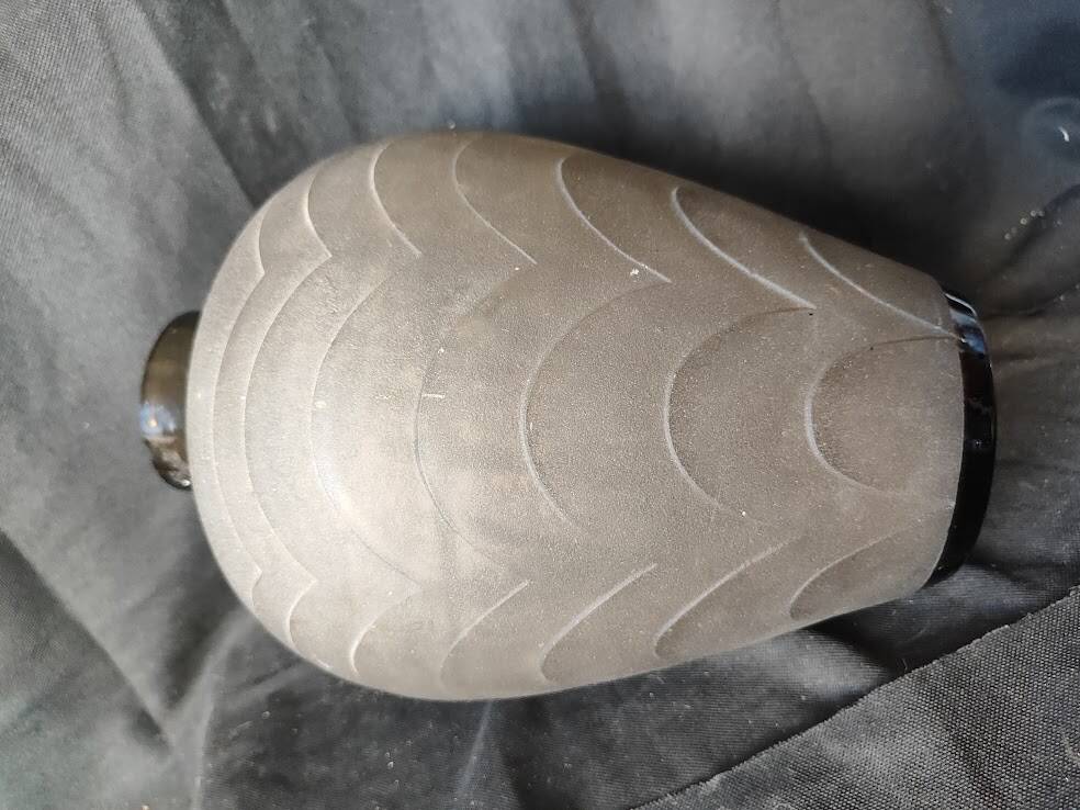 Art Deco /1910/40 moulded pressed smoked vase (30 cm)