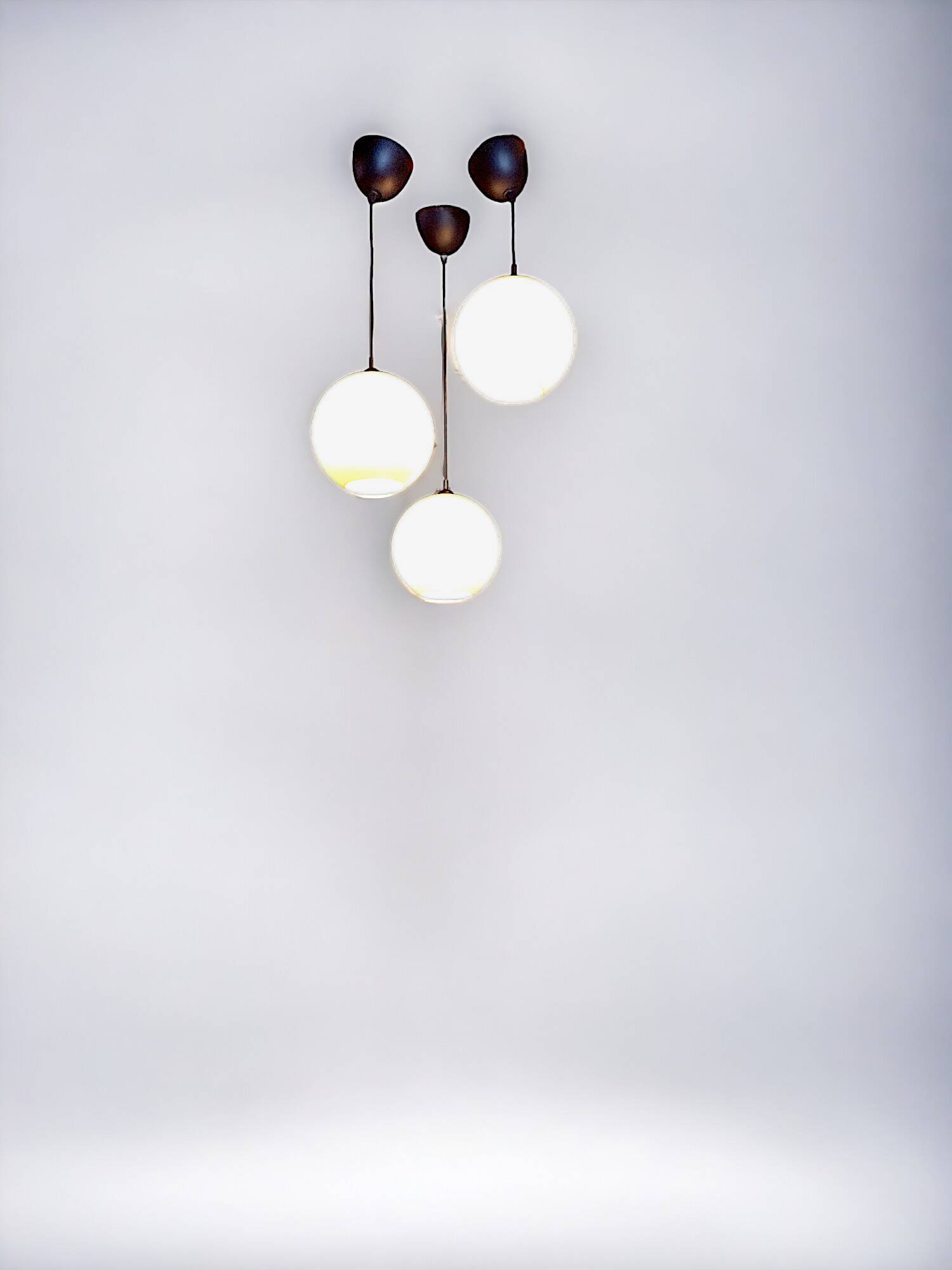 Vintage white opaline ball pendant light