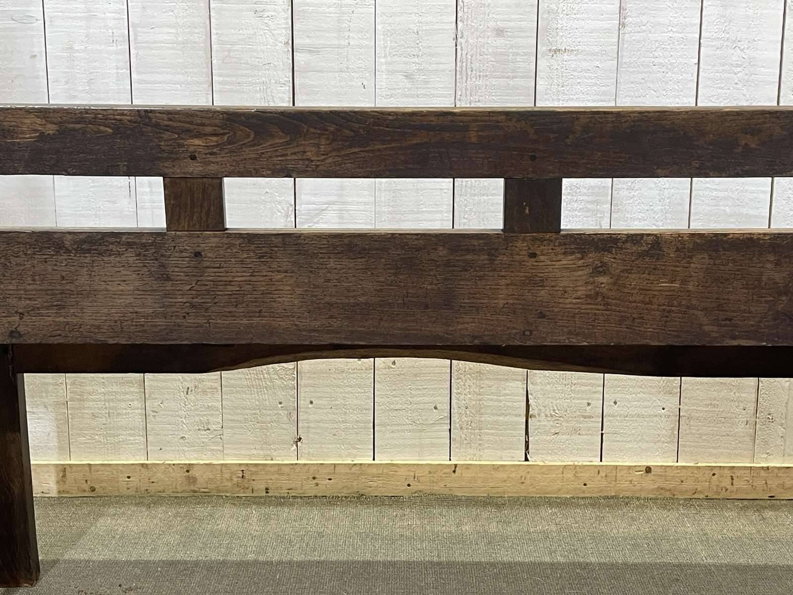 Rustic chestnut bench from the late 19th century.