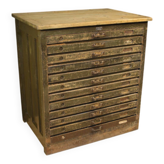 Commode en bois laqué de l'atelier de gravure sur bois du 20e siècle