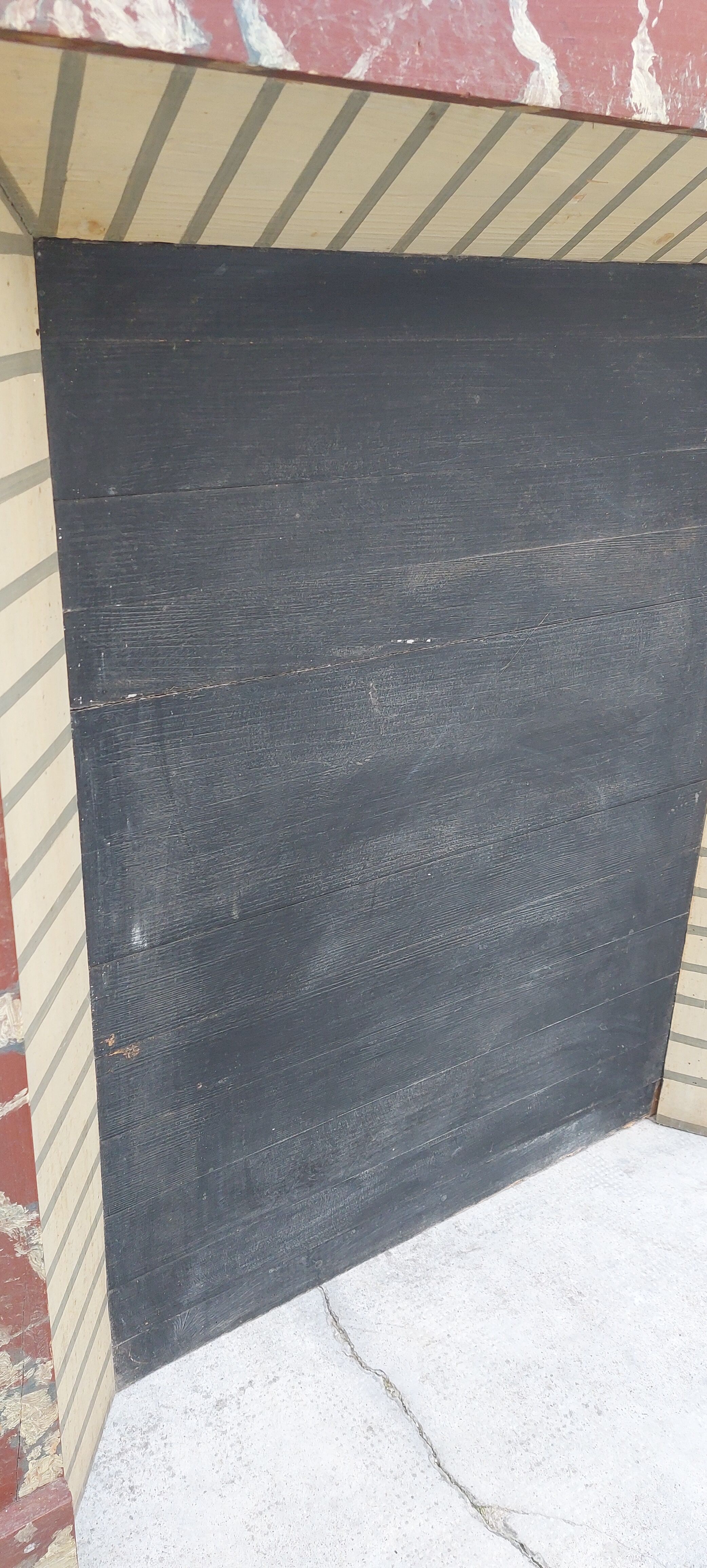 Wooden fireplace imitation marble 1900
