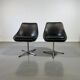Vintage black shell chair / Star-shaped floor chair