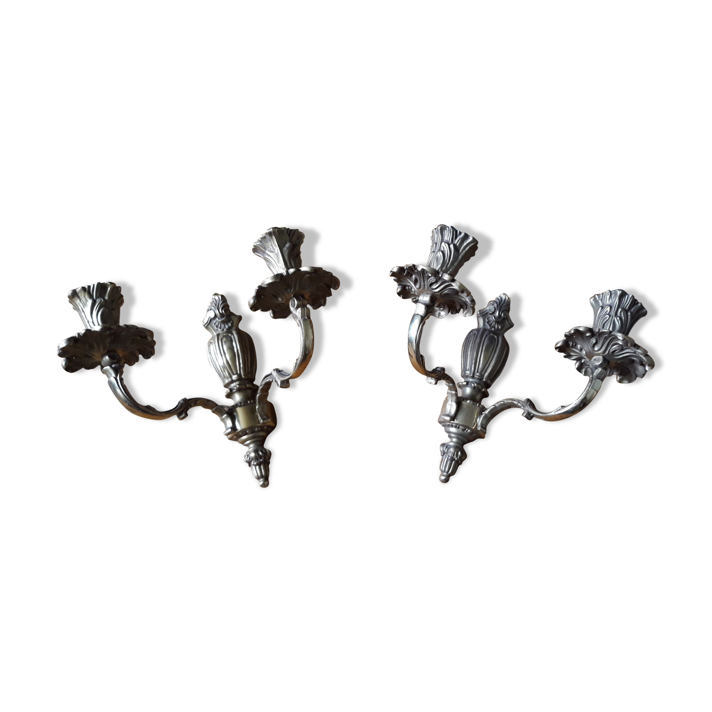 Pair of classic gold wall lamps