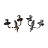 Paire d'appliques dorées classiques