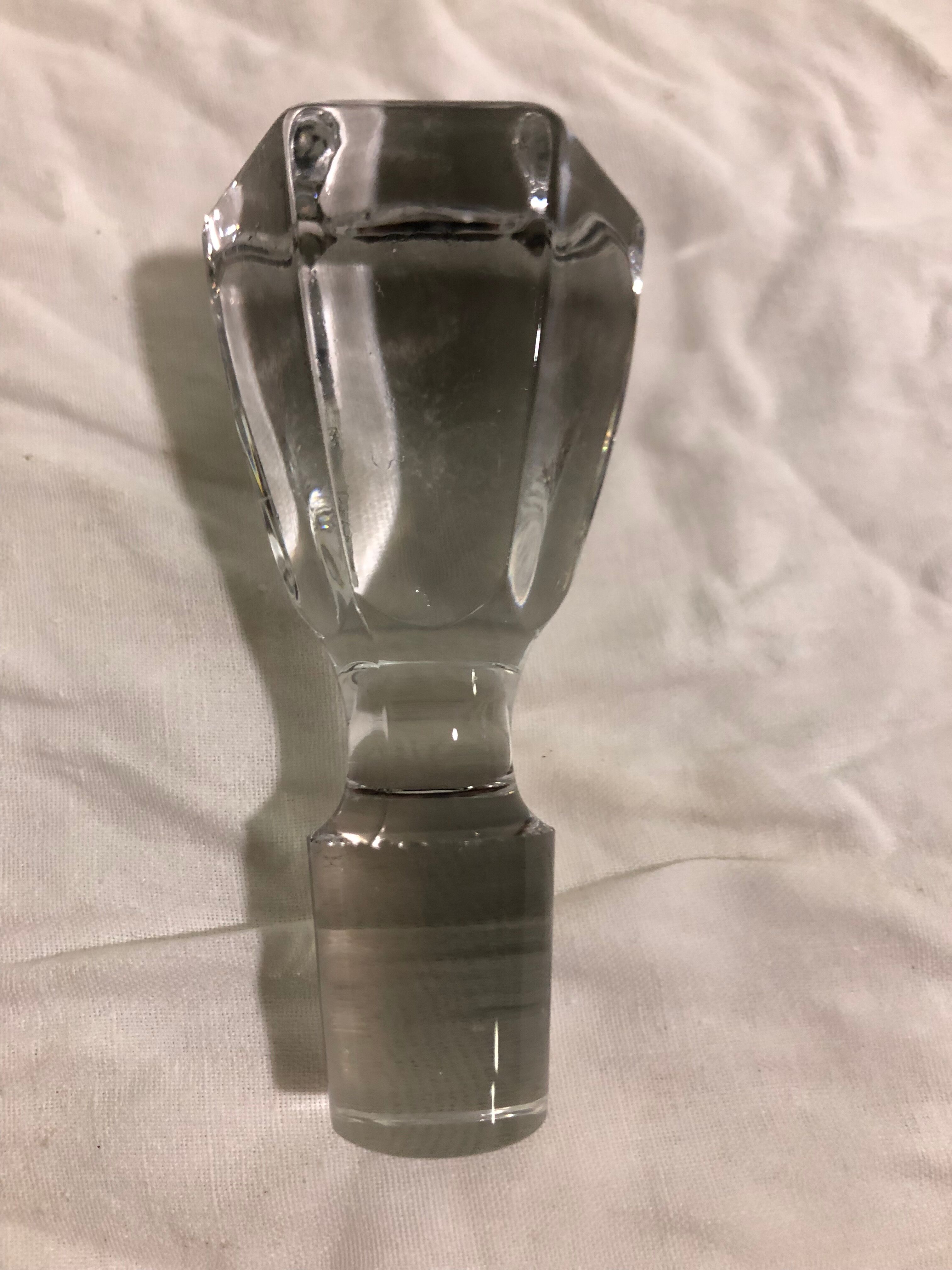 Chiseled crystal vintage wine decanter